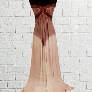 Stunning Strapless Tie Dye Ombre Long Flowy Summer Maxi Dress XS/S